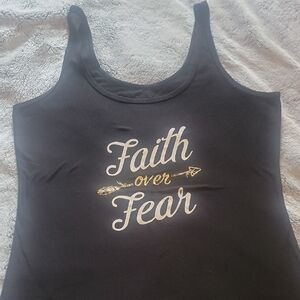 No Boundaries Black Tank Top with Gold Script